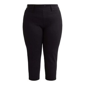 Terra Sky Black Plus Size Capri Pants Women 2X 20W 22W Stretchy Pull On